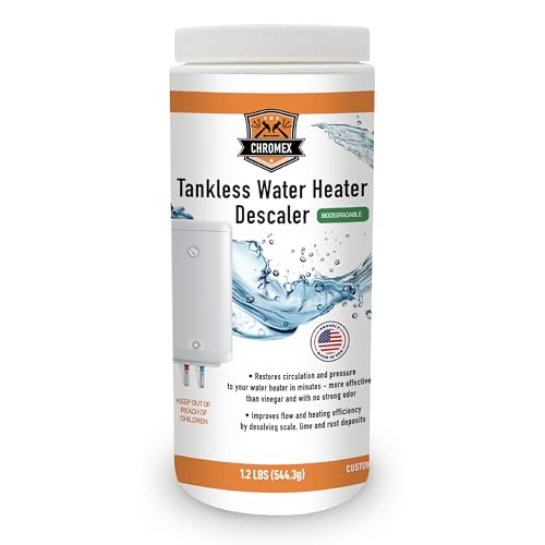 Chromex tankless water heater descaler 1.2 lb biodegradable restores circulation and dissolves scale