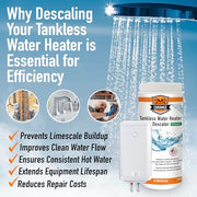 Chromex tankless water heater descaler prevents limescale buildup and improves flow for efficiency