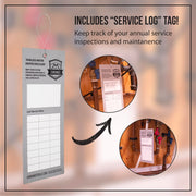 Chromex tankless water heater descaler kit includes service log tag for annual maintenance tracking