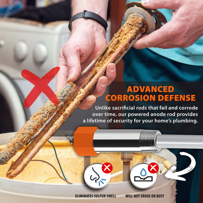 Chromex powered anode rod advanced corrosion defense eliminates sulfur smell