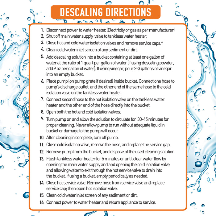 Chromex Tankless Water Heater Descaling Solution | Highly Effective Descaler Restores Heating Efficiency, Quart, 32 fl oz (1)