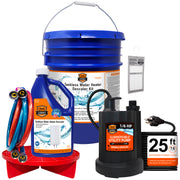 Chromex tankless water heater flush kit with bucket pump hoses and descaling solution