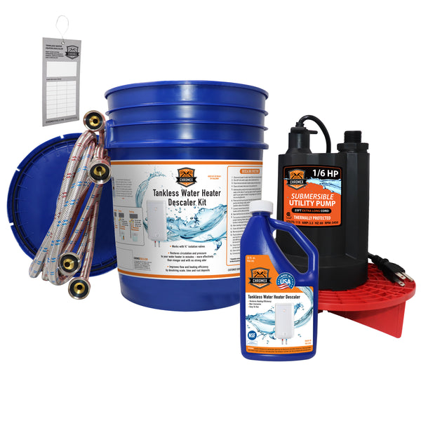 Tankless Water Heater Flush Kit – 1 Qt Descaling Solution | 4.8★ Best Seller