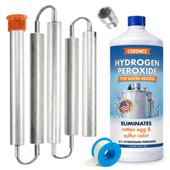 44 IN Flexible Magnesium Anode Rod Kit for Water Heater w/ 6% Hydrogen Peroxide, 32 oz