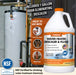 Chromex water heater descaler and flush NSF certified to NSF/ANSI/CAN 60 compatible with PVC rubber and metal pipes