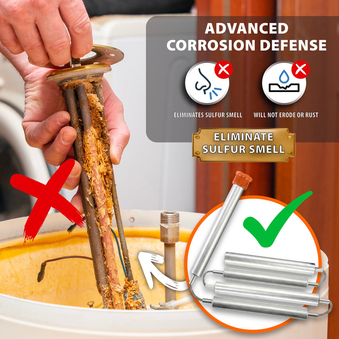 44 IN Flexible Magnesium Anode Rod Kit for Water Heater w/ 6% Hydrogen Peroxide, 1 GAL