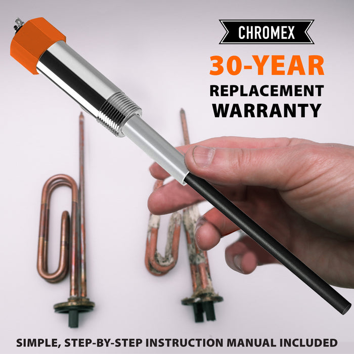 Powered Titanium Anode Rod Kit for Water Heater (40-89 Gallon) w/ 32 oz. Hydrogen Peroxide