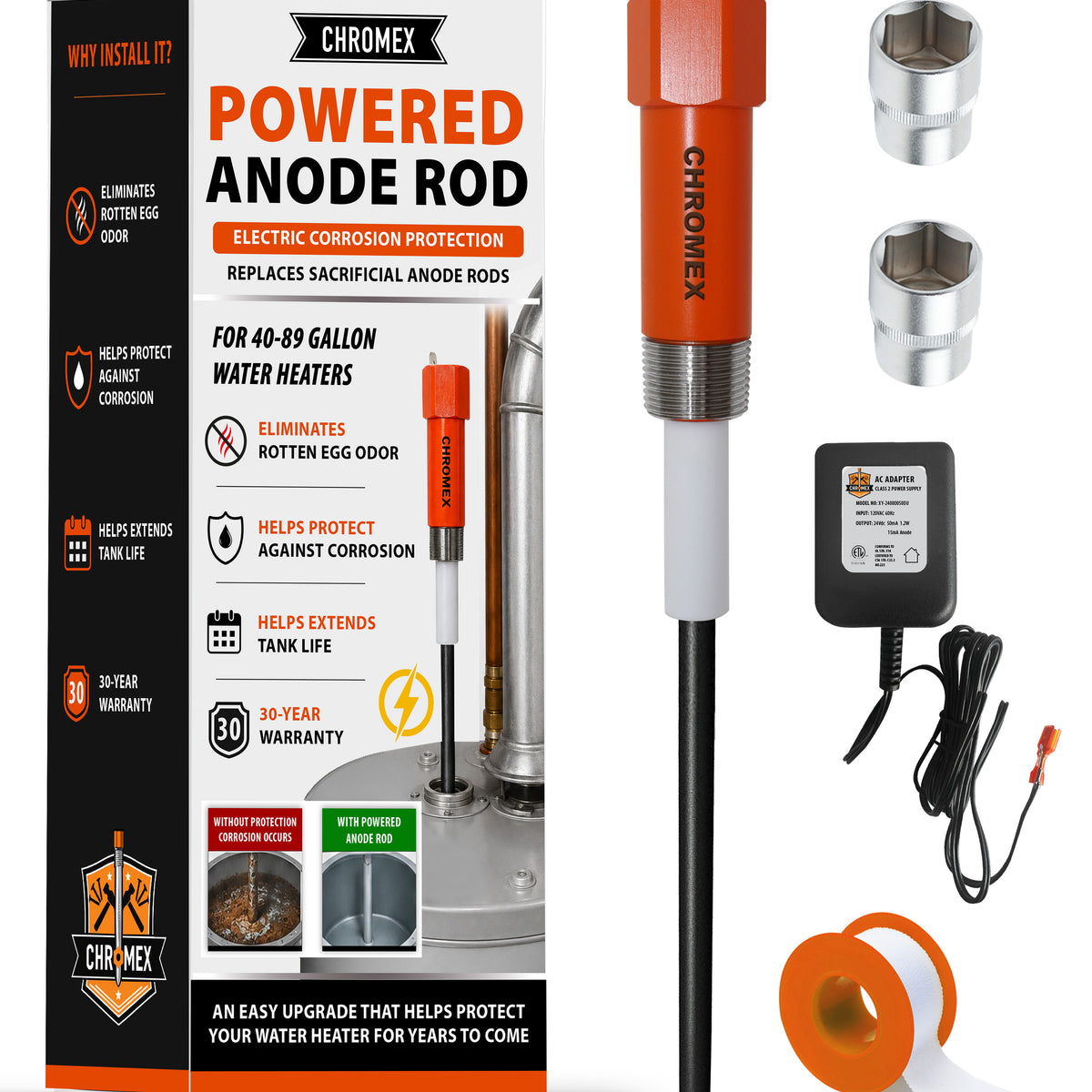 Powered Anode Rod for Water Heaters | Chromex Tools