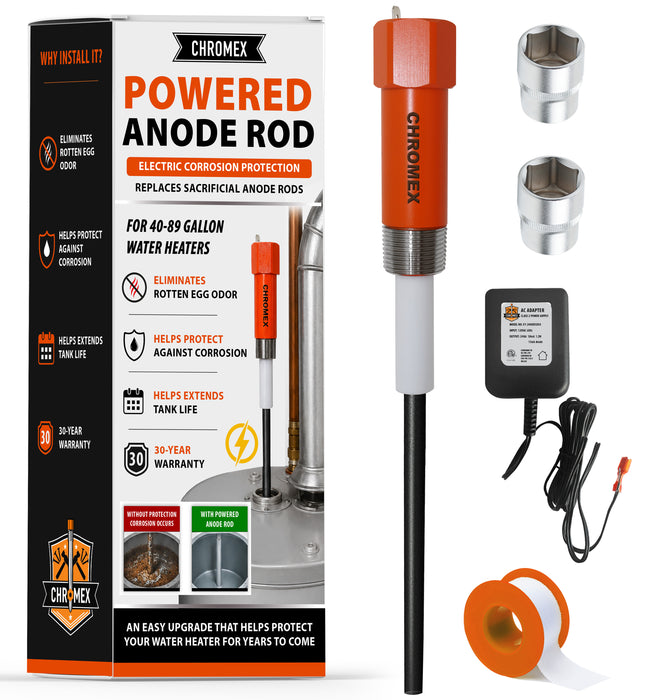 Powered Titanium Anode Rod for Water Heater (40-89 Gallon)