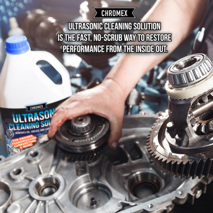 Chromex Ultrasonic Carburetor and Engine Parts Cleaning Solution - Concentrated Degreaser for Ultrasonic Tanks, Quart (32 Fl Oz)