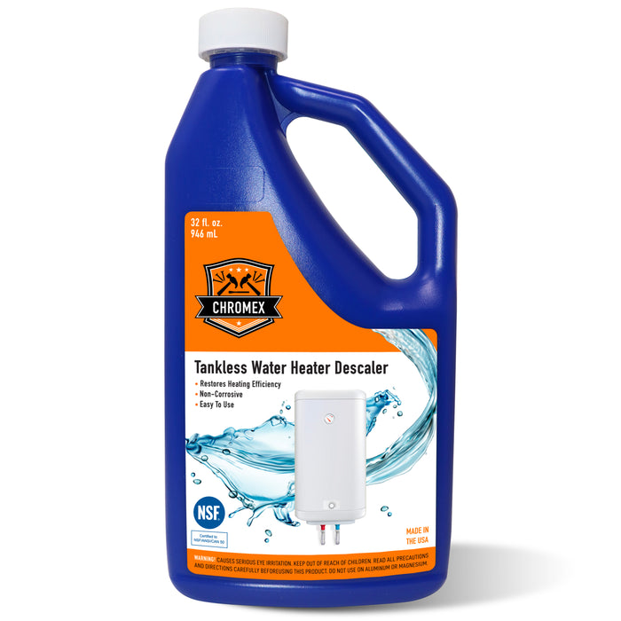 Chromex Tankless Water Heater Descaling Solution | Highly Effective Descaler Restores Heating Efficiency, Quart, 32 fl oz (1)