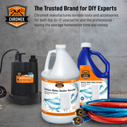Chromex trusted brand for DIY experts tankless water heater descaler 1 gallon and 32 oz with pump and hoses