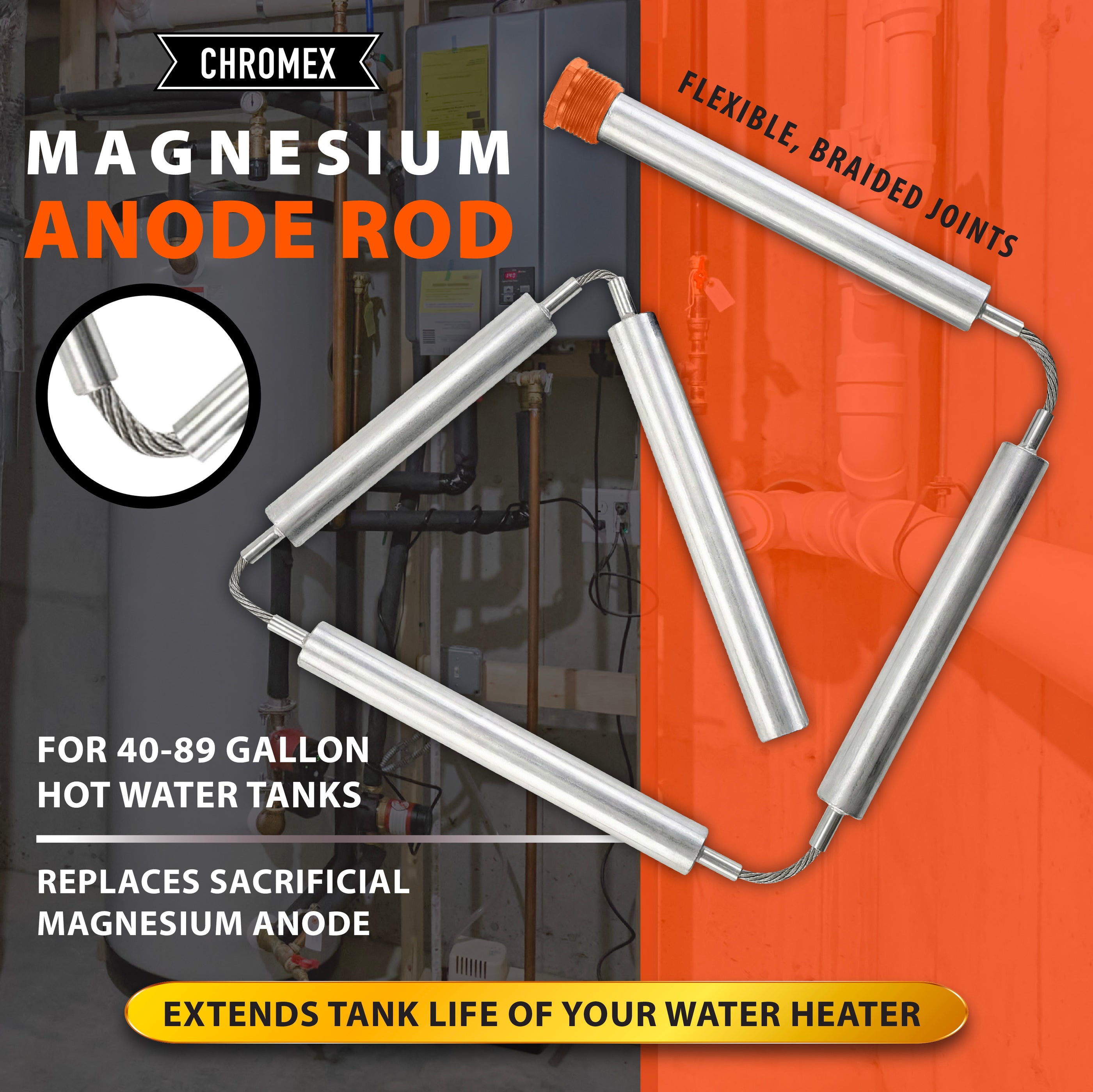 44 IN Flexible Magnesium Anode Rod — Chromex Tools
