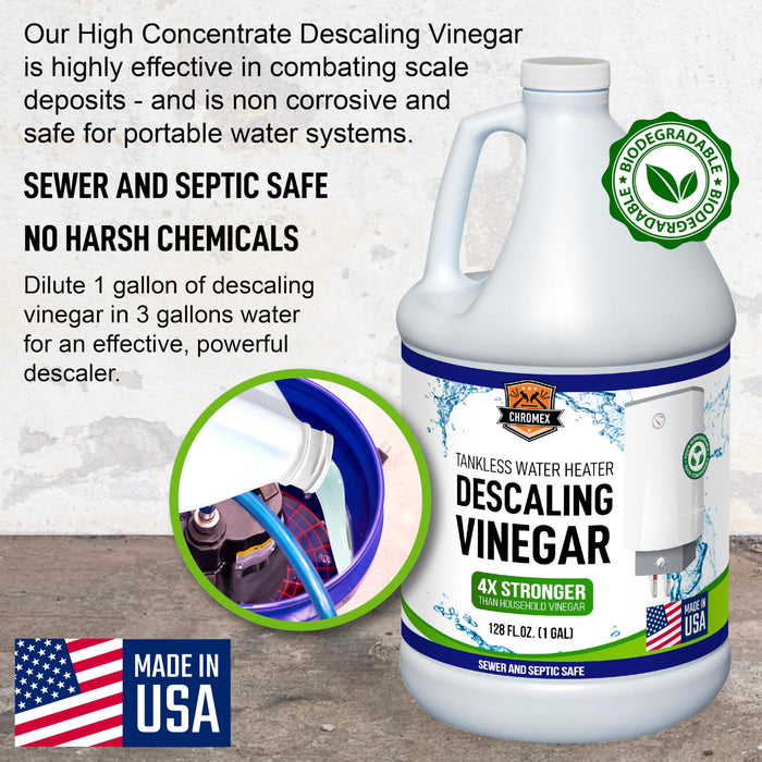 Chromex descaling vinegar sewer and septic safe no harsh chemicals