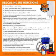 Chromex flush kit complete 16 step descaling instructions for tankless water heater with kit CXTE-1694