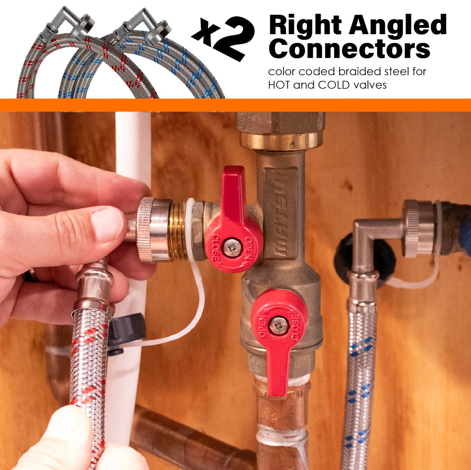 Tankless Flush Kit with Right Angle Hoses — Chromex Tools
