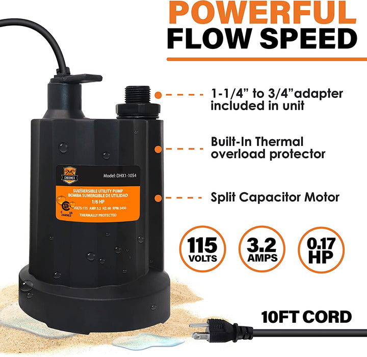 Powerful submersible pump 1 gallon heavy duty tankless descaling kit