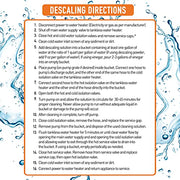 Chromex tankless water heater descaling directions step by step flush instructions