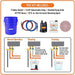 Chromex tankless water heater flush kit contents bucket pump hoses descaling solution