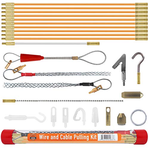 Wire and Cable Pulling Kit - Fiberglass Rod with Rubber