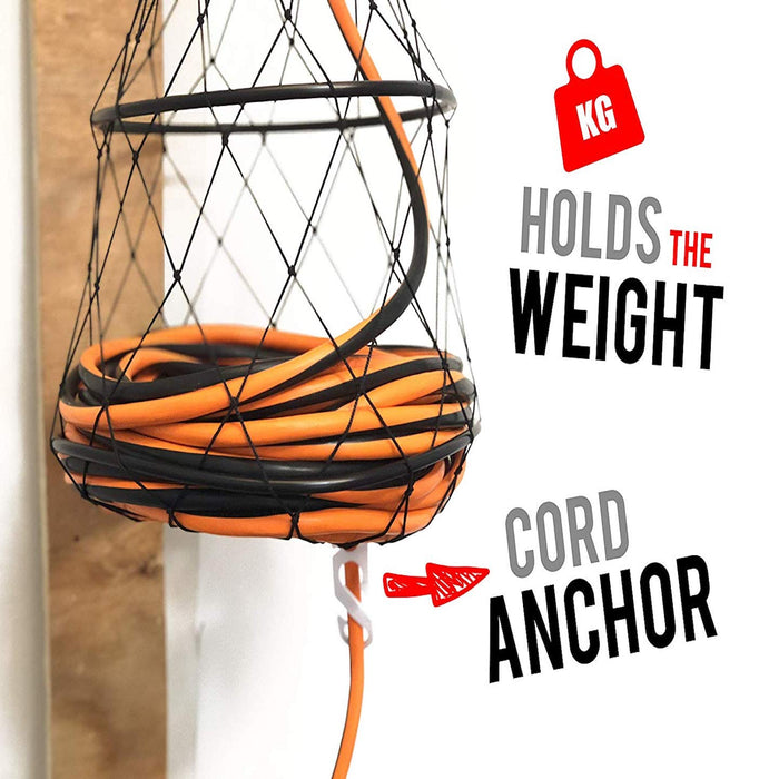 Extension Cord Reel Winder with 2 Fixed and 1 Swivel Wall Mount Brackets
