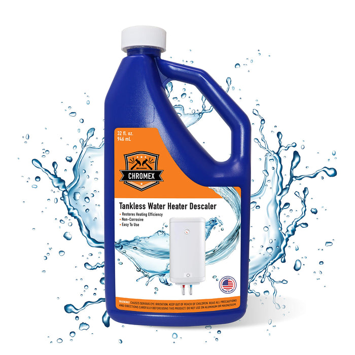 Chromex Tankless Water Heater Descaling Solution | Highly Effective Descaler Restores Heating Efficiency, Quart, 32 fl oz (1)
