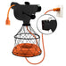Chromex extension cord winder black version close up with cord storage and mounting bracket