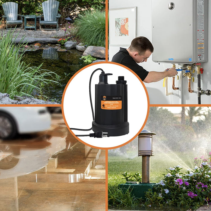 Chromex submersible utility pump multiple uses water heater pond flooding