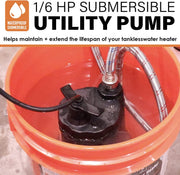 Powerful flow speed 1/6 HP submersible utility pump Chromex